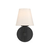 Atticus Wall Sconce 11", Black and Opal Glass