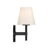 Atticus Wall Sconce 11", Black and Opal Glass