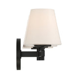 Atticus 3 Light Vanity, Black and Opal Glass