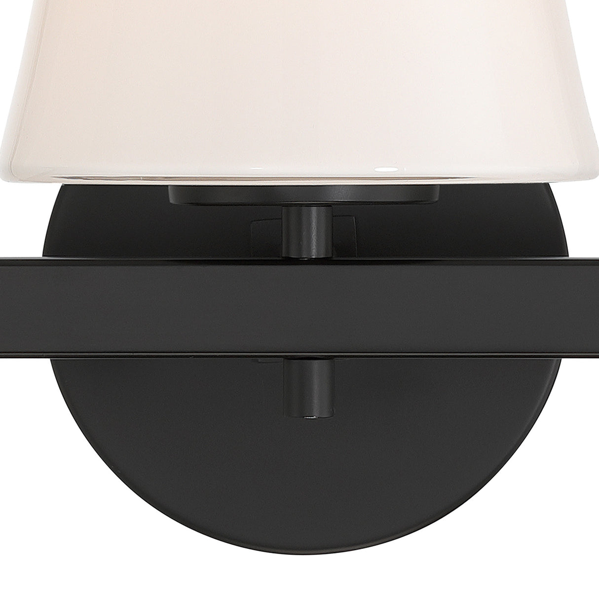 Atticus 3 Light Vanity, Black and Opal Glass