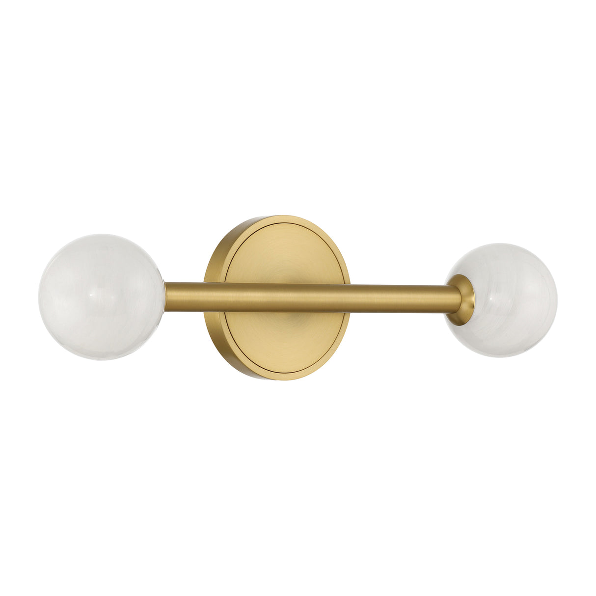 Ashton 2 Light Wall Sconce, Brass and Strie Glass