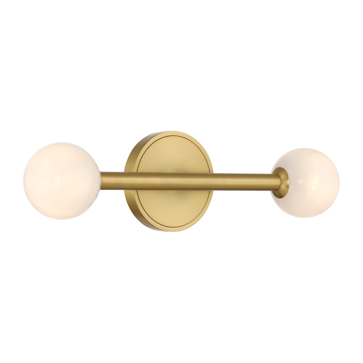 Ashton 2 Light Wall Sconce, Brass and Strie Glass