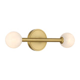 Ashton 2 Light Wall Sconce, Brass and Strie Glass