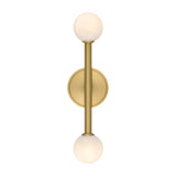 Ashton 2 Light Wall Sconce, Brass and Strie Glass