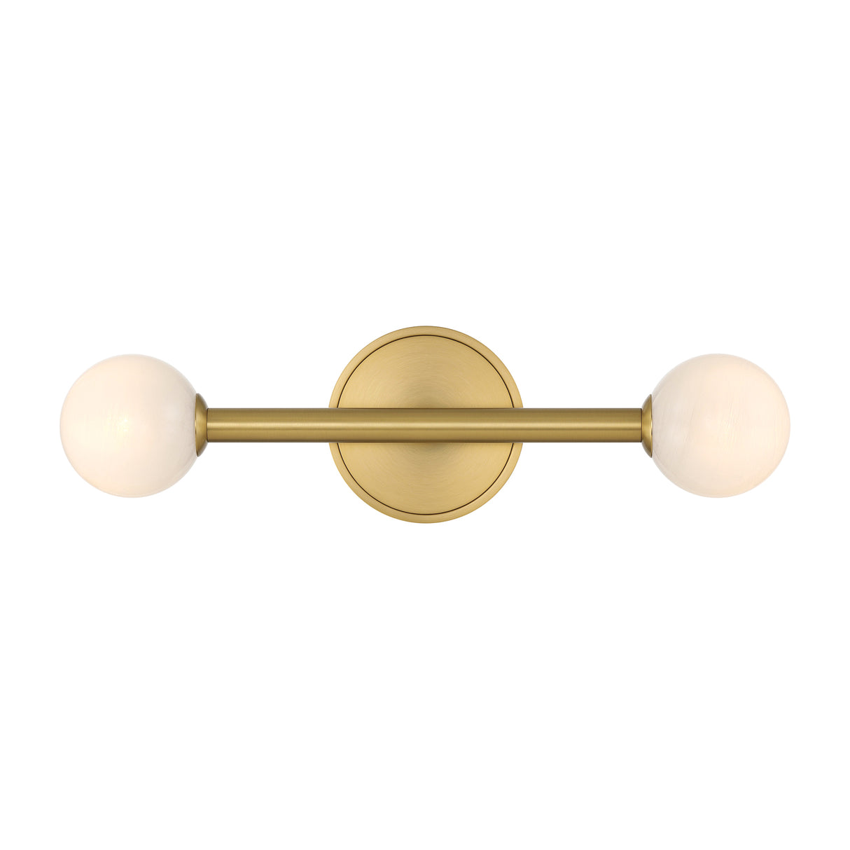 Ashton 2 Light Wall Sconce, Brass and Strie Glass