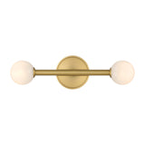 Ashton 2 Light Wall Sconce, Brass and Strie Glass