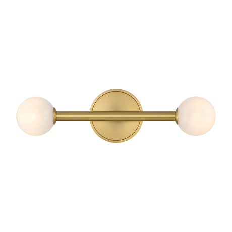 Ashton 2 Light Wall Sconce, Brass and Strie Glass