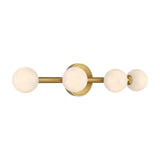Ashton 4 Light Wall Sconce, Brass and Strie Glass