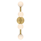Ashton 4 Light Wall Sconce, Brass and Strie Glass