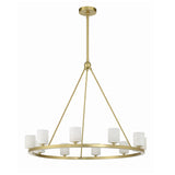 Arlo 10 Light Ring Chandelier 35", Soft Brass and Alabaster