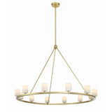 Arlo 12 Light Ring Chandelier 47", Soft Brass and Alabaster