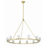 Arlo 12 Light Ring Chandelier 47", Soft Brass and Alabaster