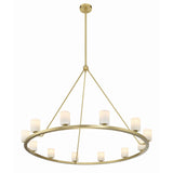 Arlo 12 Light Ring Chandelier 47", Soft Brass and Alabaster
