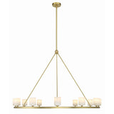 Arlo 12 Light Ring Chandelier 47", Soft Brass and Alabaster