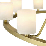 Arlo 10 Light Ring Chandelier 35", Soft Brass and Alabaster