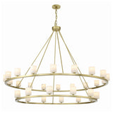 Arlo 30 Light Two-Tier Ring Chandelier 59", Soft Brass and Alabaster