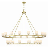 Arlo 30 Light Two-Tier Ring Chandelier 59", Soft Brass and Alabaster