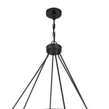 Silas 30 Light Two-Tier Ring Chandelier 60", Matte Black and Faceted Crystal