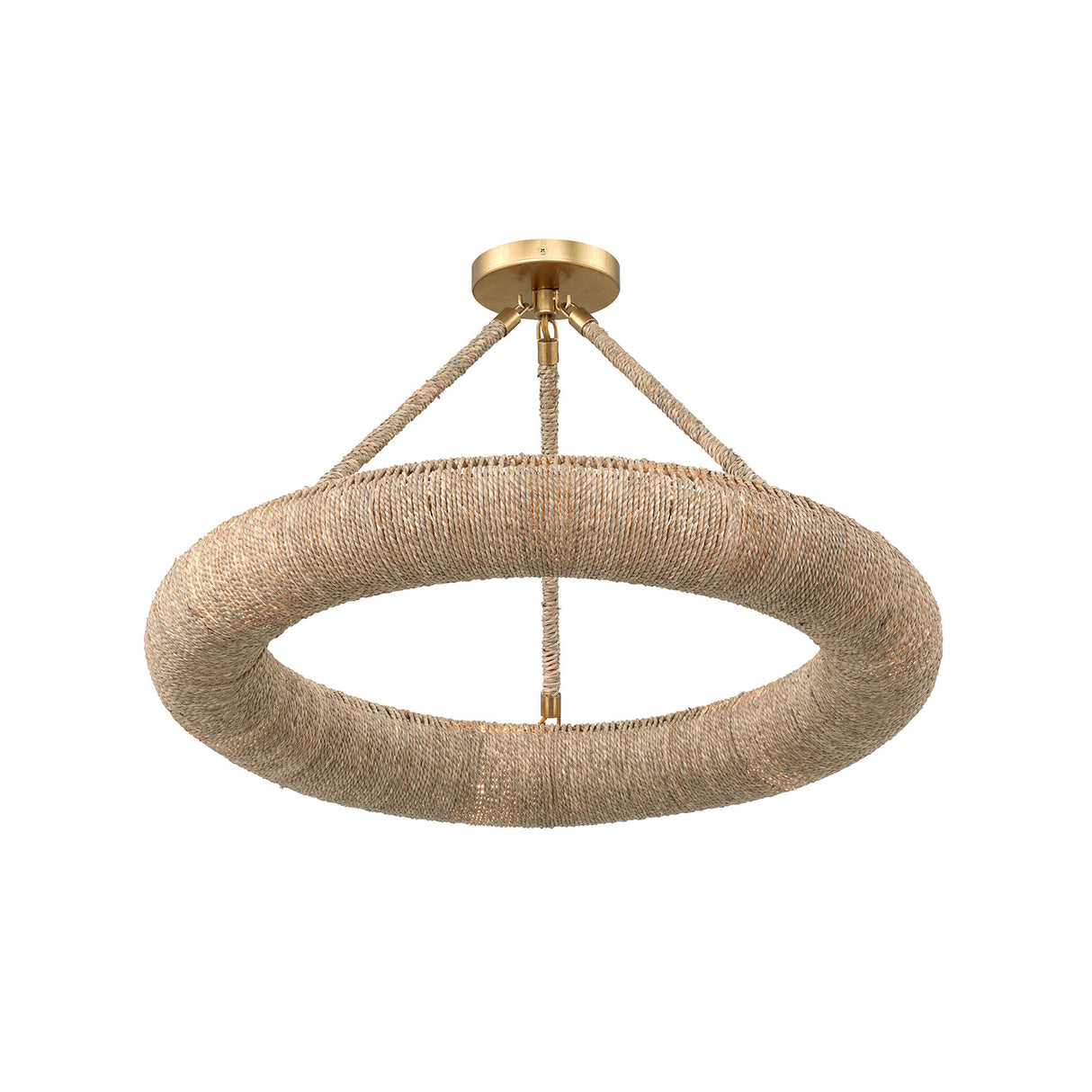 Seabrook LED Semi-Flush, Small 24", Lake Grass and Soft Brass