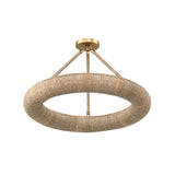 Seabrook LED Semi-Flush, Small 24", Lake Grass and Soft Brass