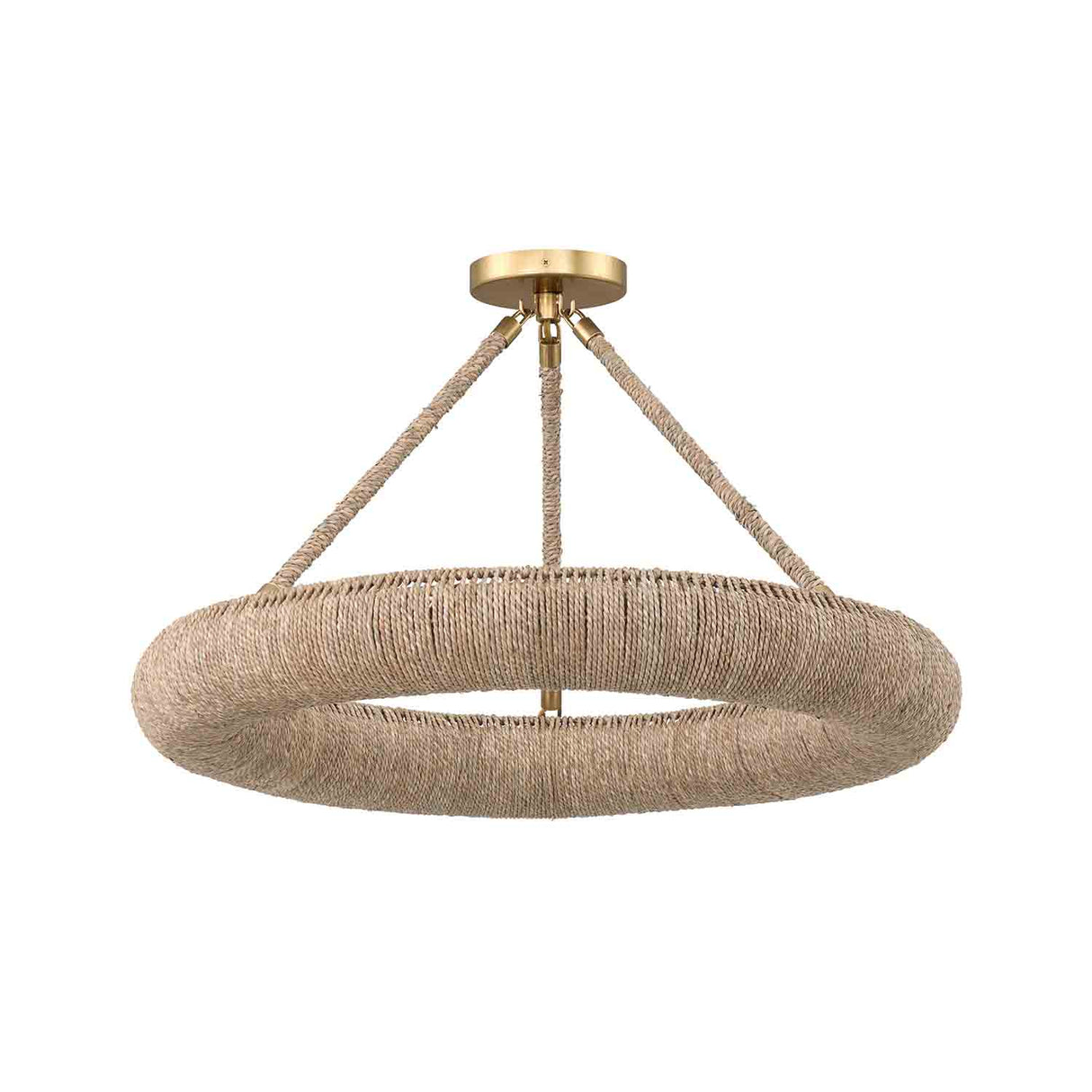 Seabrook LED Semi-Flush, Small 24", Lake Grass and Soft Brass