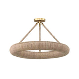 Seabrook LED Semi-Flush, Small 24", Lake Grass and Soft Brass