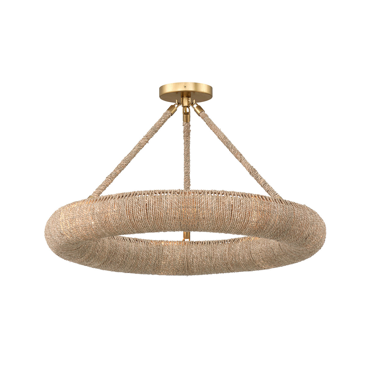 Seabrook LED Semi-Flush, Small 24", Lake Grass and Soft Brass