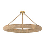 Seabrook LED Semi-Flush, Medium 32", Lake Grass and Soft Brass
