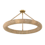 Seabrook LED Semi-Flush, Medium 32", Lake Grass and Soft Brass