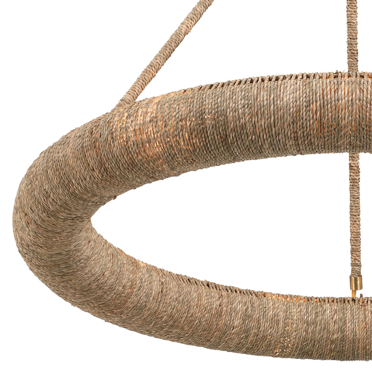 Seabrook LED Semi-Flush, Medium 32", Lake Grass and Soft Brass