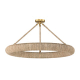 Seabrook LED Semi-Flush, Medium 32", Lake Grass and Soft Brass
