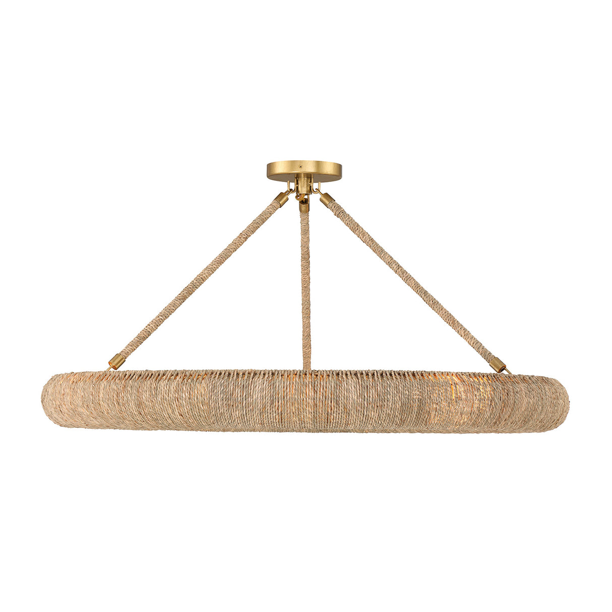 Seabrook LED Semi-Flush, Medium 32", Lake Grass and Soft Brass