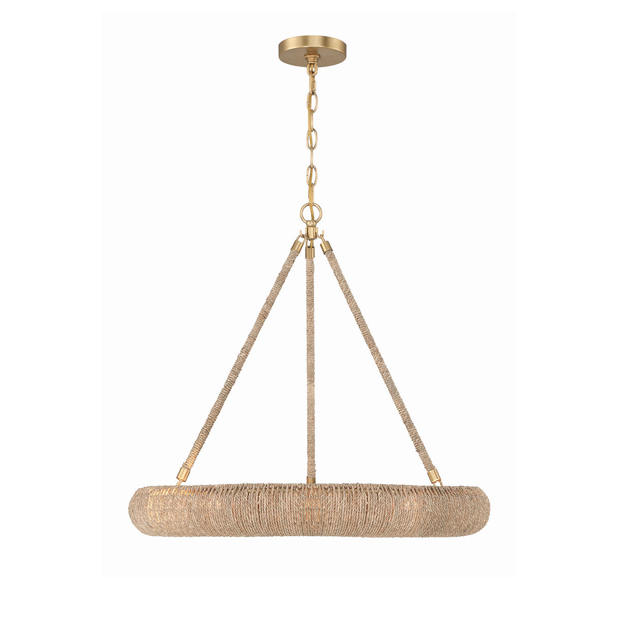 Seabrook LED Chandelier, Small 24", Lake Grass and Soft Brass