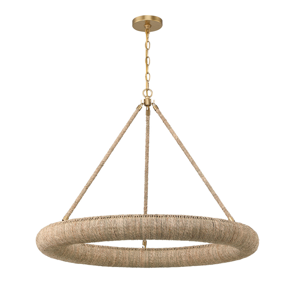 Seabrook LED Chandelier, Medium 32", Lake Grass and Soft Brass
