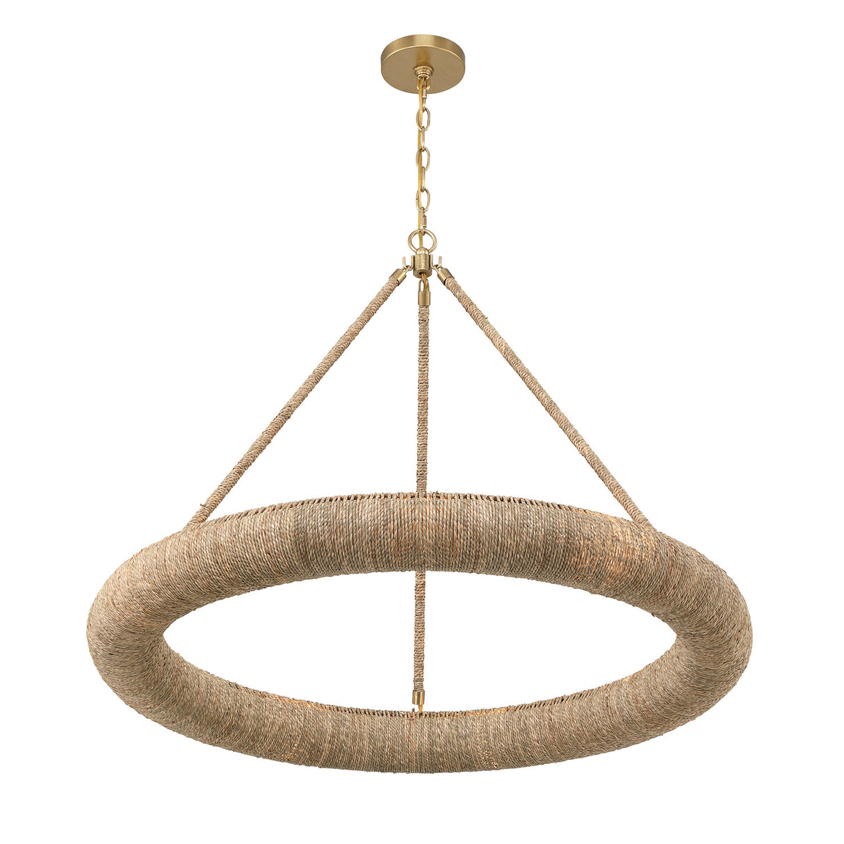 Seabrook LED Chandelier, Medium 32", Lake Grass and Soft Brass