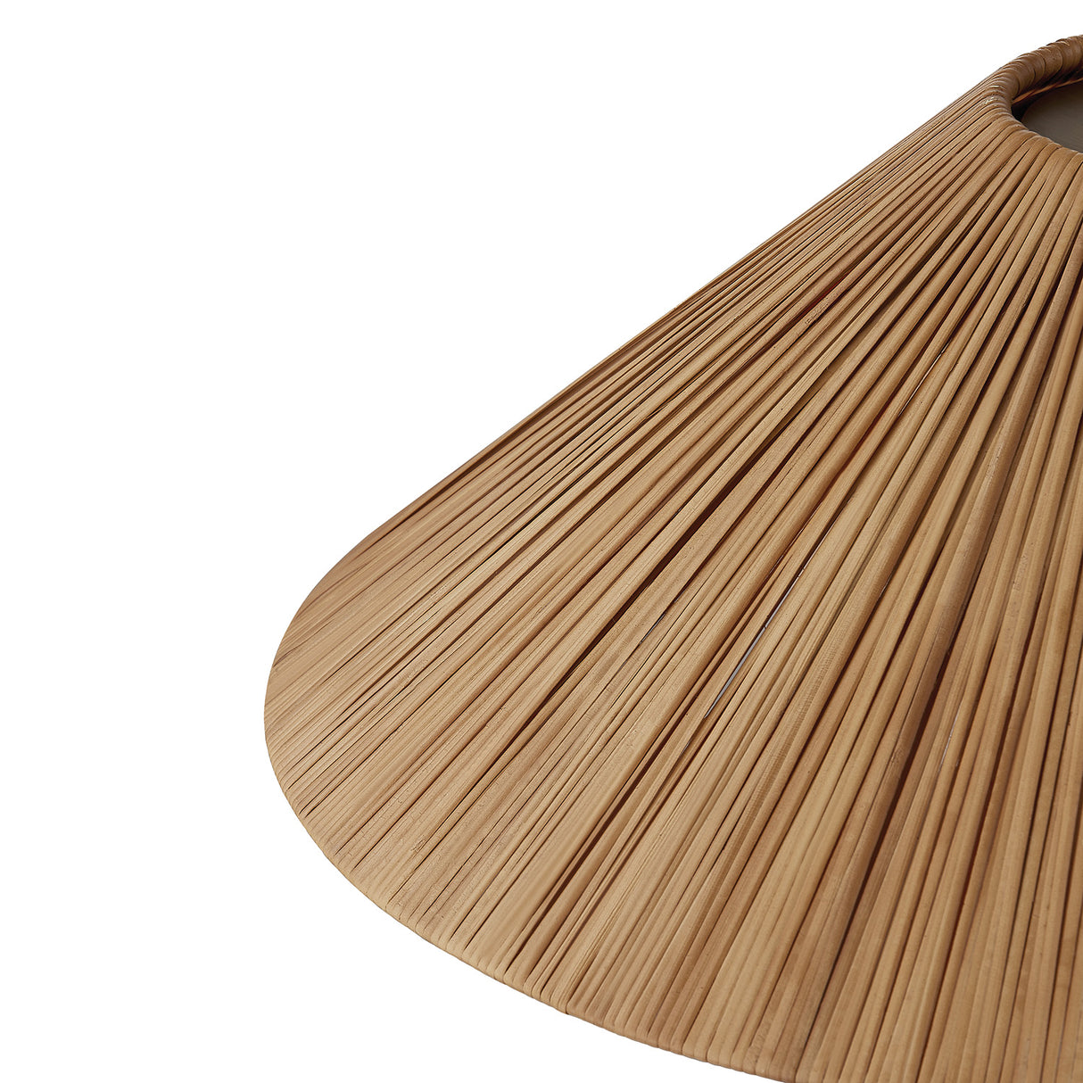 Fawn Medium Pendant 22", Patina Brass and Rattan with Opal Glass