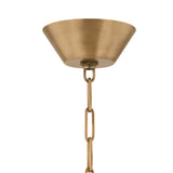 Fawn Medium Pendant 22", Patina Brass and Rattan with Opal Glass