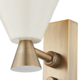 Ansel Plug-In Wall Sconce, Soft Sand and Patina Brass