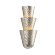 Hammered metal wall sconce in silver leaf finish