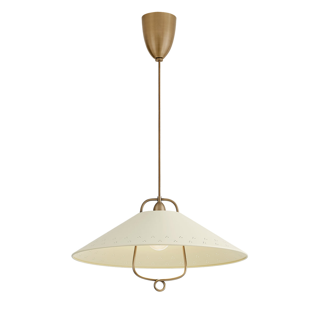 Jerico Pull-Down Pendant 24", Soft Sand and Patina Brass