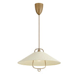 Jerico Pull-Down Pendant 24", Soft Sand and Patina Brass