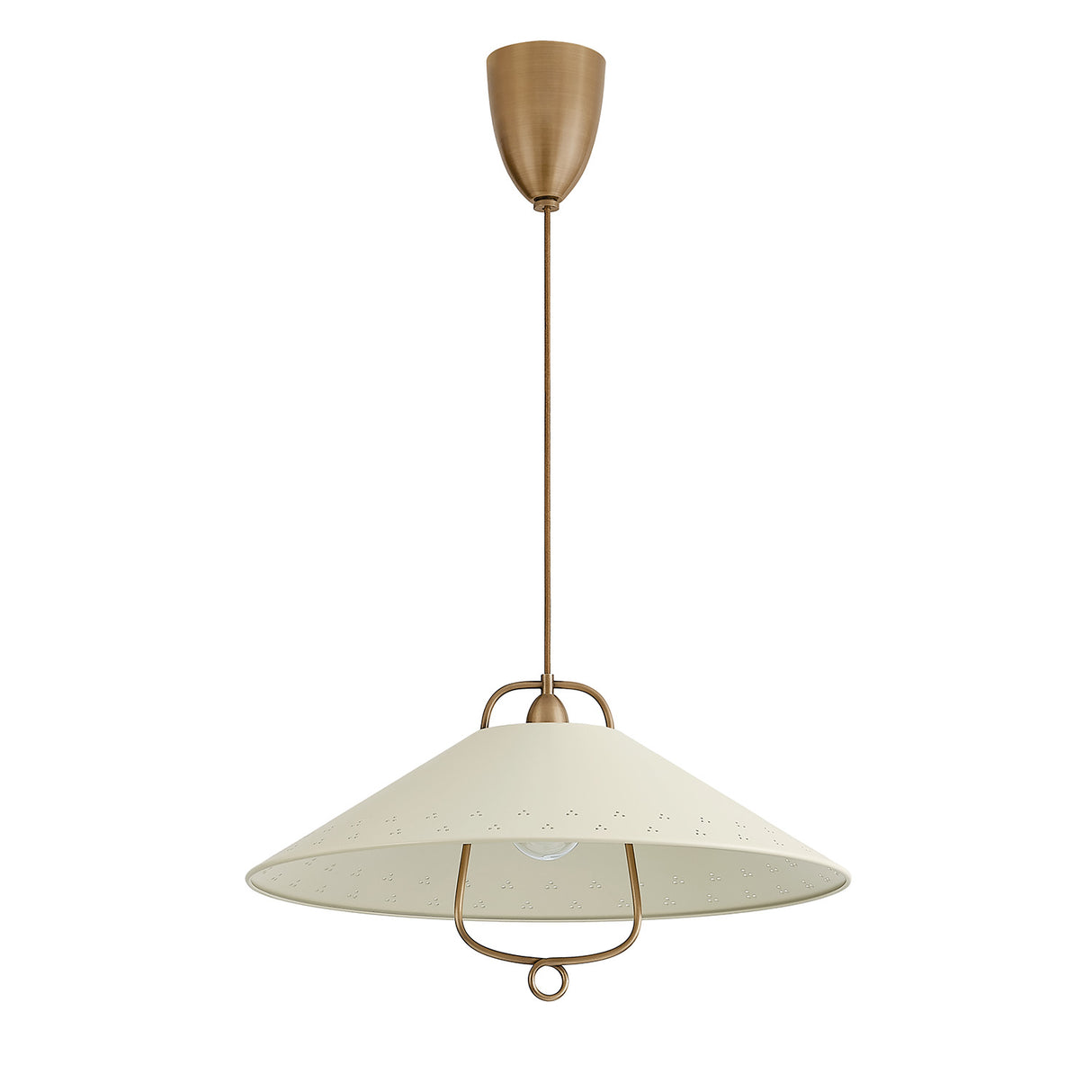 Jerico Pull-Down Pendant 24", Soft Sand and Patina Brass