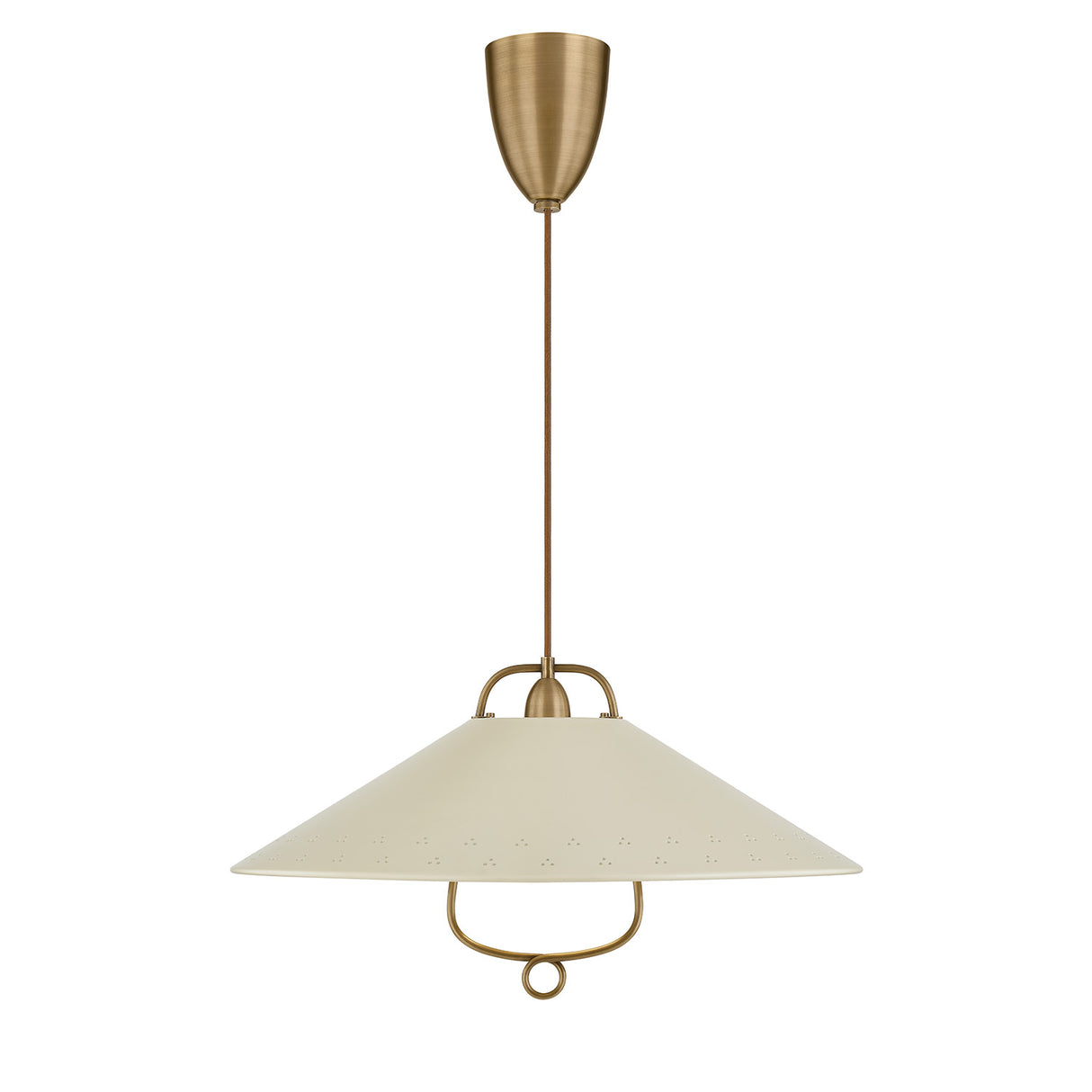 Jerico Pull-Down Pendant 24", Soft Sand and Patina Brass