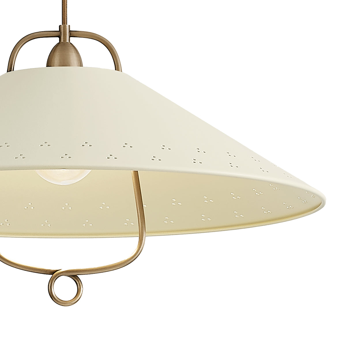 Jerico Pull-Down Pendant 24", Soft Sand and Patina Brass