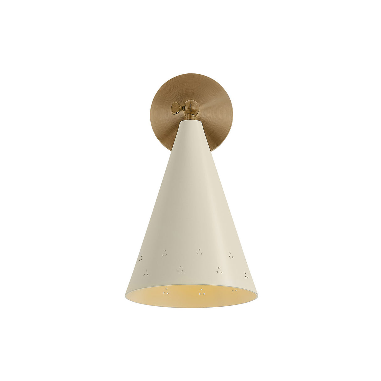 Jerico Adjustable Wall Sconce 13", Soft Sand and Patina Brass