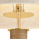Arcadia Floor Lamp 68", Aged Brass and Rattan