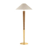 Arcadia Floor Lamp 68", Aged Brass and Rattan