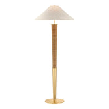 Arcadia Floor Lamp 68", Aged Brass and Rattan
