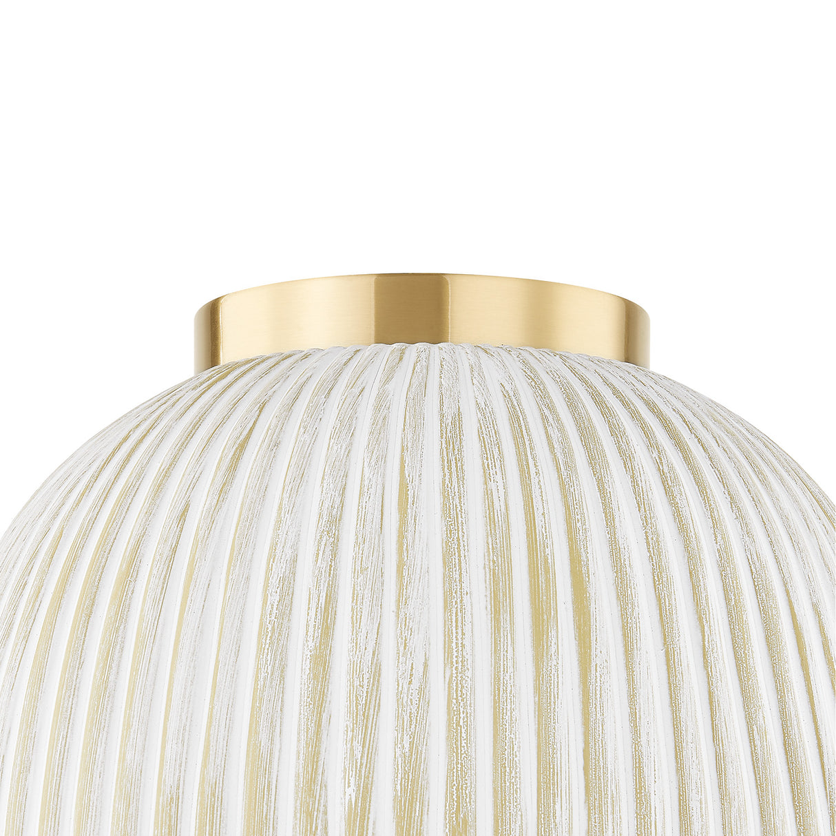 Pippa Flush Mount 12", Aged Brass and Rustic White