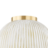 Pippa Flush Mount 12", Aged Brass and Rustic White